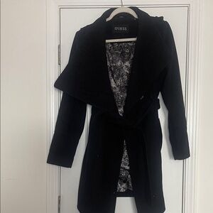 Guess Elegant Black Trench Coat